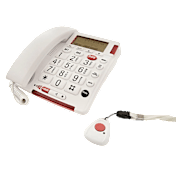 First Alert Big Button Telephone with Emergency Key & SOS Remote Pendant
