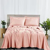 Bibb Home Premium 6-Piece Rayon from Bamboo Sheet Set with SureGrip Straps