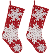 2-Pack: National Tree Company Snowflake Stockings