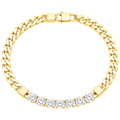 Saffron 18K Gold Plated Cuban Link Cubic Zirconia Bracelet
