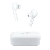 AUKEY True Wireless Earbuds, Bluetooth 5 Headphones with Immersive Sound (White)