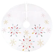 National Tree Company Boho Velvet Snowflake Embroidered Christmas Tree Skirt