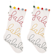 2-Pack: National Tree Company "Falala" Embroidered Stockings