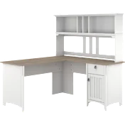 Salinas 60W L Shaped Desk with Hutch