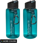 2-Pack: LifeStraw Go 1-Liter Tritan Water Filter Bottle
