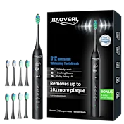 BAOVERI D12 Ultrasonic Whitening Toothbrush with 8 Brush Heads