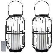 South Street Loft Set-of-2 Metal Oblong Wire Lanterns