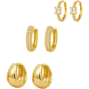 3-Pack: Dloria Dainty Huggie Hoop Earrings