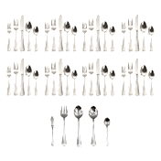 Kitchinox Georgetown 45-Piece Mirrored Stainless Flatware Set