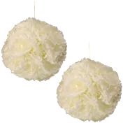 2-Pack: National Tree Company 8.75" Glittered Rose Ball with Hanging Ropes