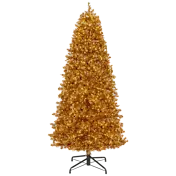 The Golden Christmas Tree Lit in Warm White