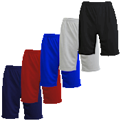5-Pack: Galaxy by Harvic Men's Mesh Moisture Wicking Performance Shorts