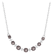 Unique Design Sterling Silver Lab Created Gemstone and White Sapphire Necklace