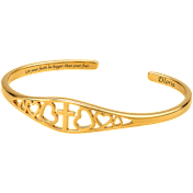 Dloria Faith Cross Heart Cuff Bracelet