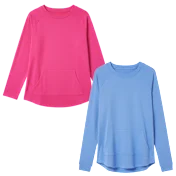 2-Pack: Isaac Mizrahi Live! Essentials Wide Crew-Neck Top with Pockets