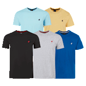 5-Pack: Pacific Polo Club Men's Short Sleeve Crew Neck T-Shirts