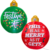 2-Pack: BigMouth Giant Ornament Inflatable LED Christmas Ball