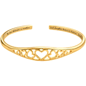 Dloria Engraved Mother Daughter Heart Cuff Bracelet