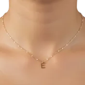 LOREN + OLIVIA Enamel Dot Initial Necklace
