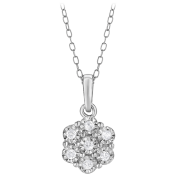 Unique Design 1/10 Carat TW Lab Grown Diamond Cluster Necklace