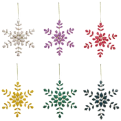6-Pack: National Tree Company Beaded Snowflake Ornaments
