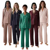 Moonstruck 2-Piece Notch Collar Peached Jersey Sleep Set