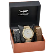 Set de Reloj Gianello Slate con 3 Correas Intercambiables