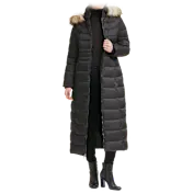 Kenneth Cole Faux Fur Trim Hooded Down Puffer Maxi Coat