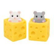 3-Pack: Infinite Basics Cheese Mouse Pop-Up Sensory Fidget Toys