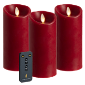 3-Pack: Luminara Flameless 6.5" Pillar Candles with Remote