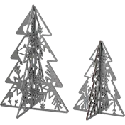 The Silver Wood Tabletop Tree Pair
