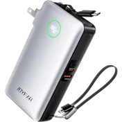 JOYFAR 10,000mAh GaN 35W Power Bank with Wall Plug & Retractable USB-C Cable
