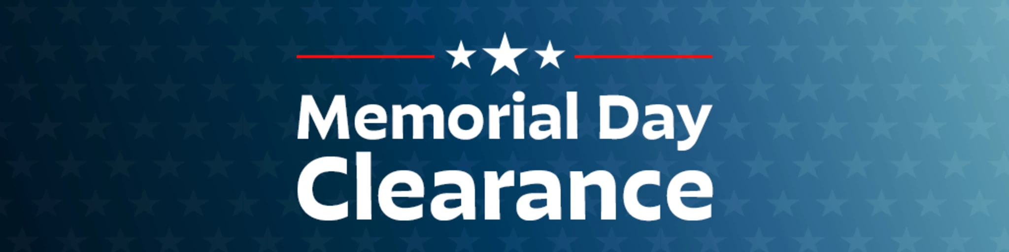 The Memorial Day Clearance Showcase banner