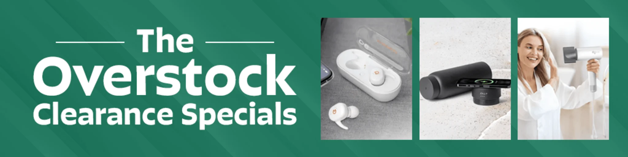 The Overstock Clearance Specials banner