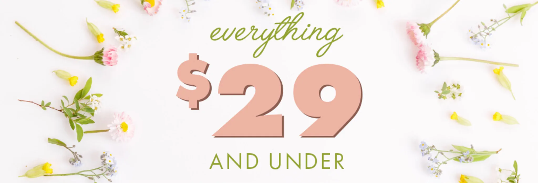$29 and Under Deals banner