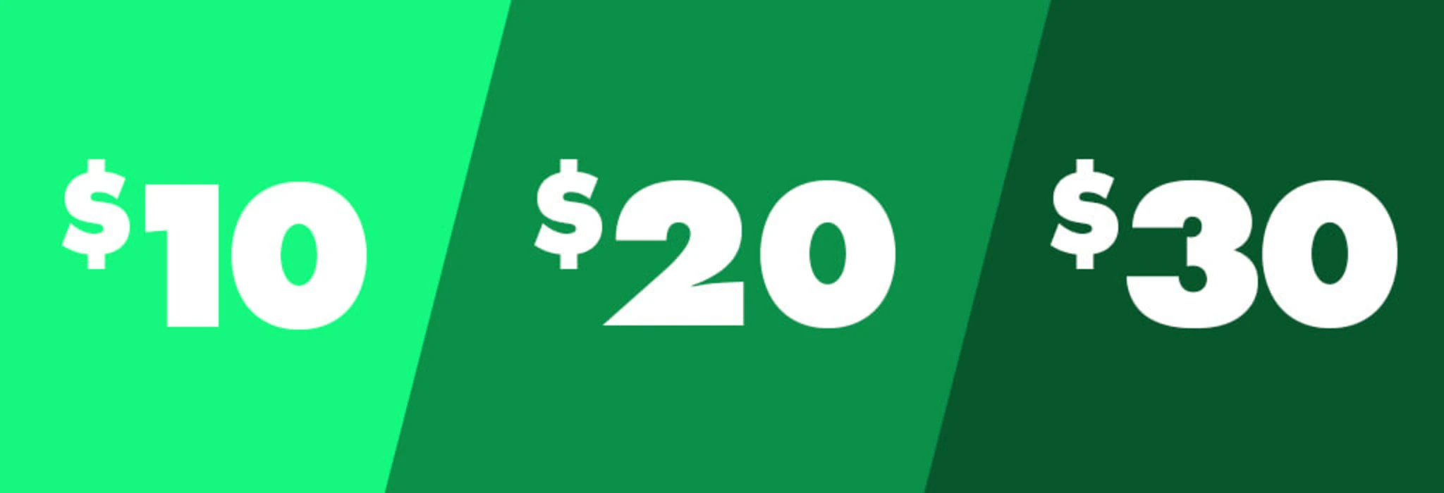 $10 - $20 - $30 Sale banner