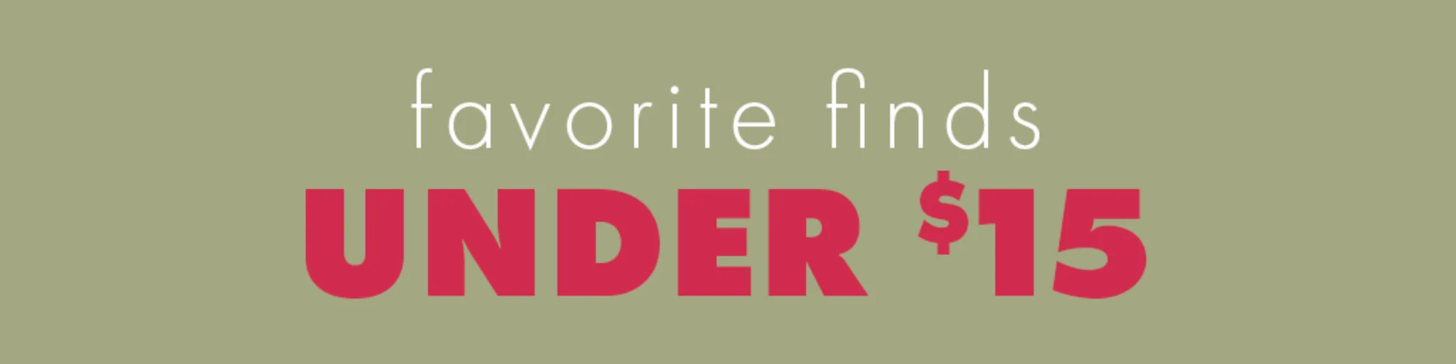 Favorite Finds Under $15 banner