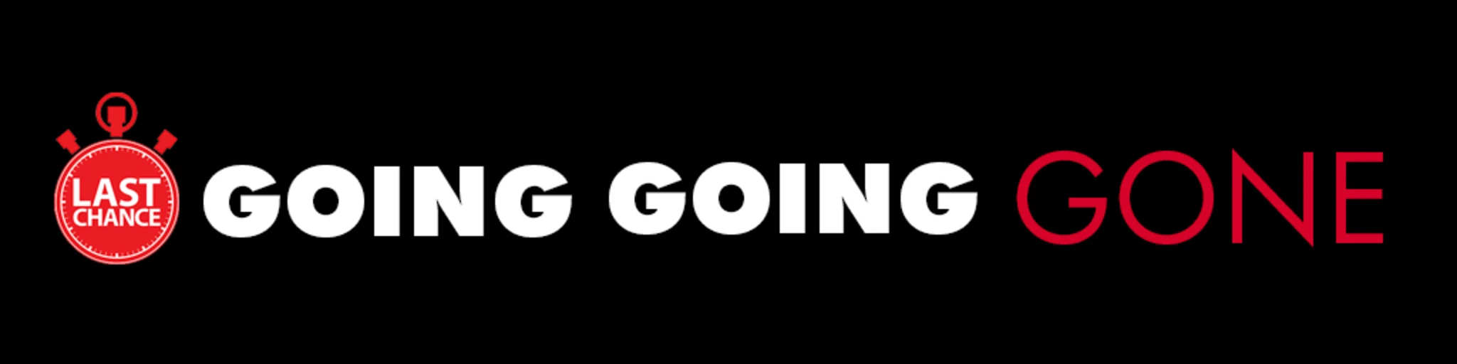 Going, Going, Gone banner