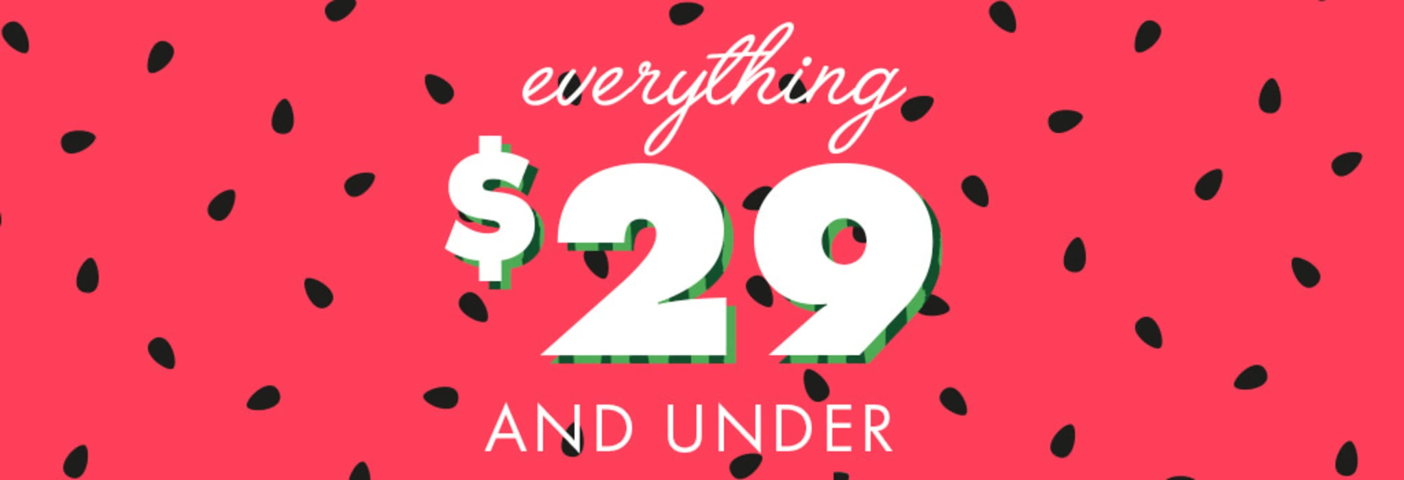 $29 & Under Outlet banner