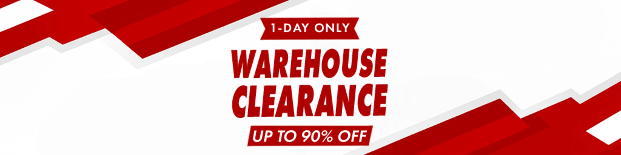 1-Day Warehouse Clearance Sale banner