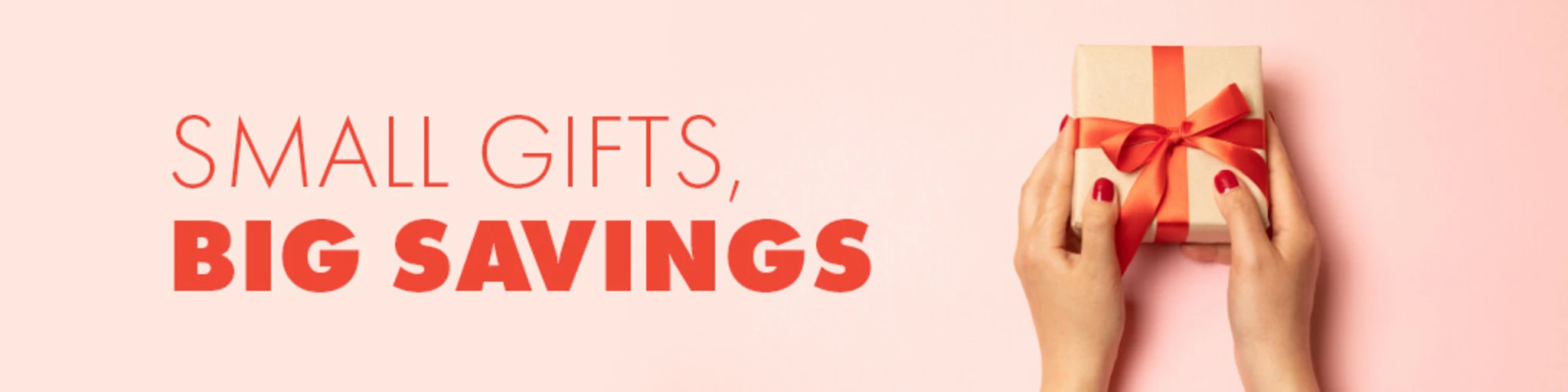 Small Gifts, Big Savings banner