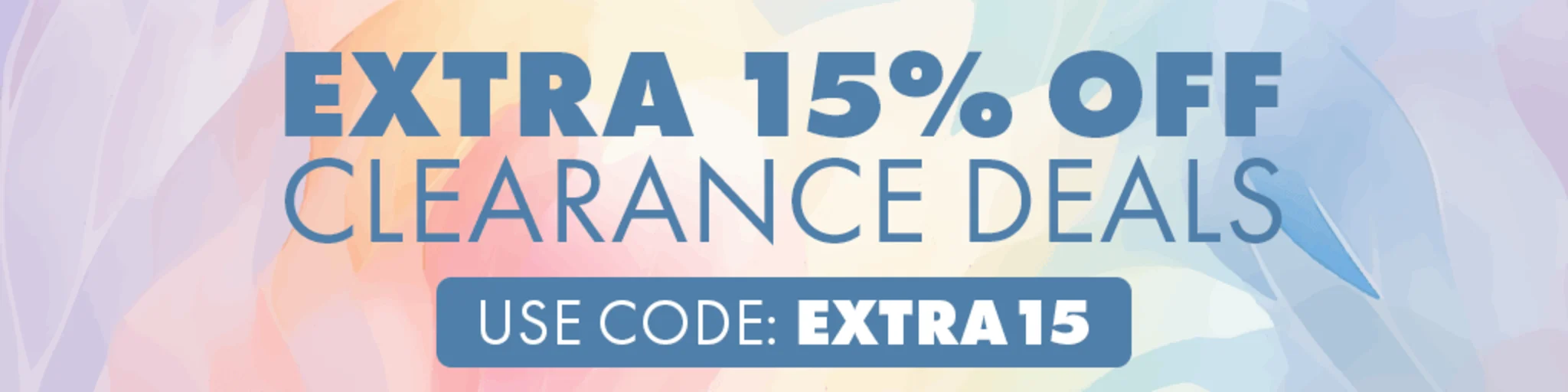 Extra 15% Off Clearance Deals banner