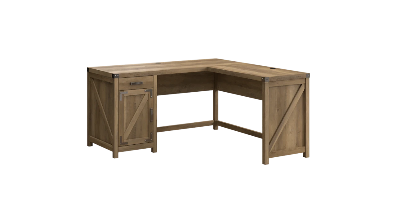 Knoxville 60W L Shaped Desk with Drawer and Storage Cabinet