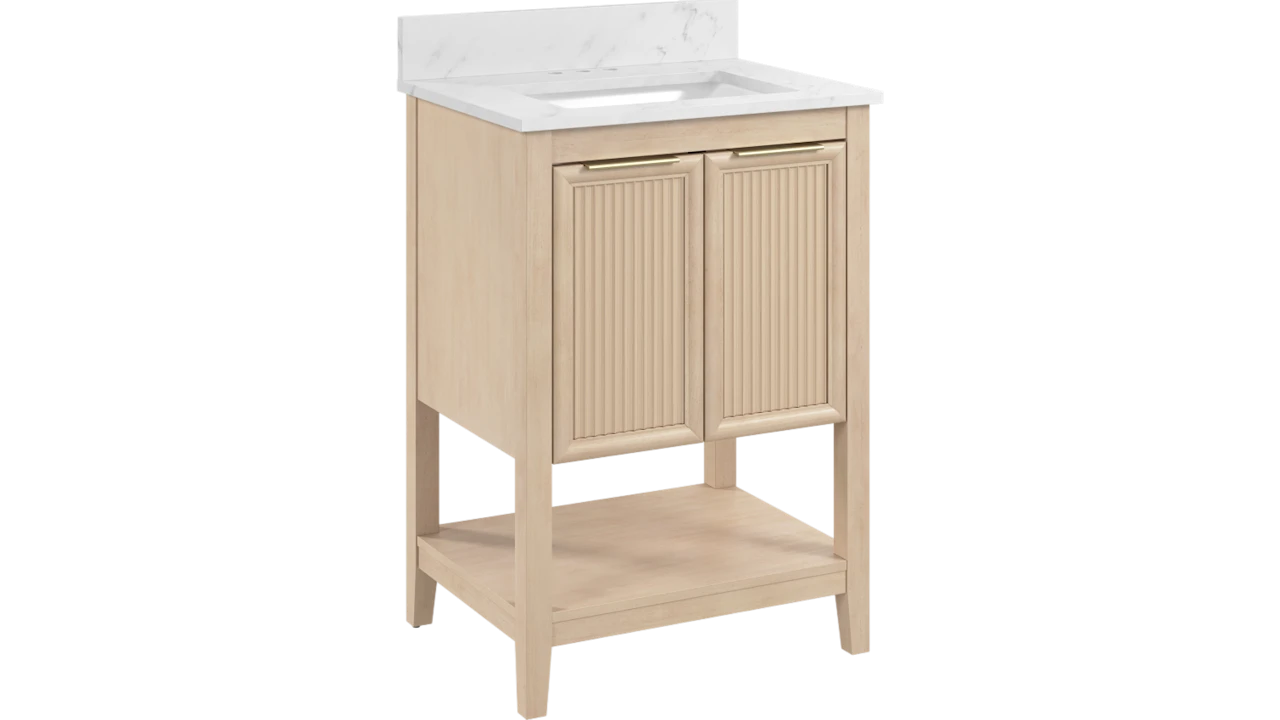 Camille 24W Fluted Vanity with Faux Marble Basin