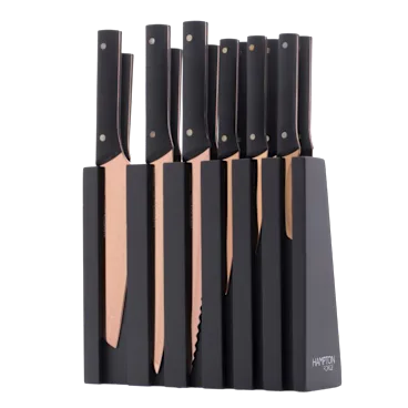 Hampton Forge 13-Piece Knight Copper Cutlery Block Set