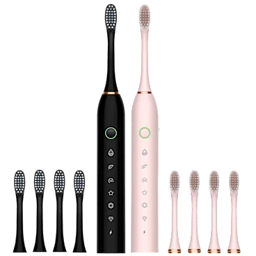 2-Pack: X-2 Sonic Electric Toothbrush Set with 8 Brush Heads