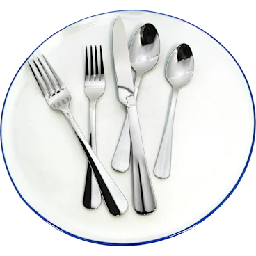 Kitchinox Georgetown 45-Piece Mirrored Stainless Flatware Set