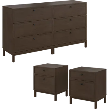 Avery 3 Drawer Dresser and Nightstand Set
