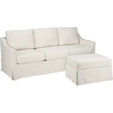 Harper 80W Sofa and Storage Ottoman with Slipcovers