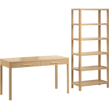 Vera 54W Writing Desk with 5 Shelf Bookcase
